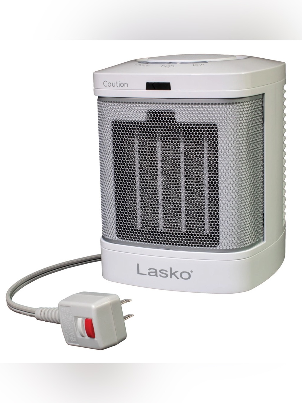 LASKO 1500W Bathroom Space Heater ALCI Safety Plug Timer CD08200 White 3 Modes